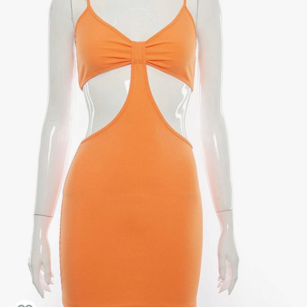 orange cutout dress